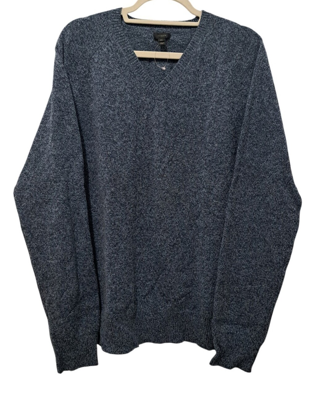 J.Crew Lambswool V- Neck Lightweight Speckled Pull Over Sweater XL Dark Blue